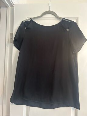 BB Dakota Classic Black Women's Blouse - Open Shoulder Detail